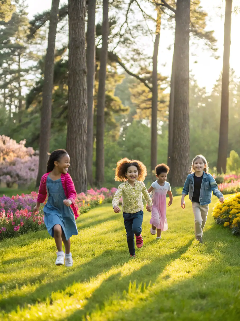 An inspiring image of children participating in a fun run, emphasizing the importance of introducing physical activity at a young age.
